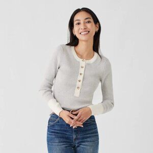 NWT Faherty Mikki Henley - Size: S, Color: Neutral Colorblock